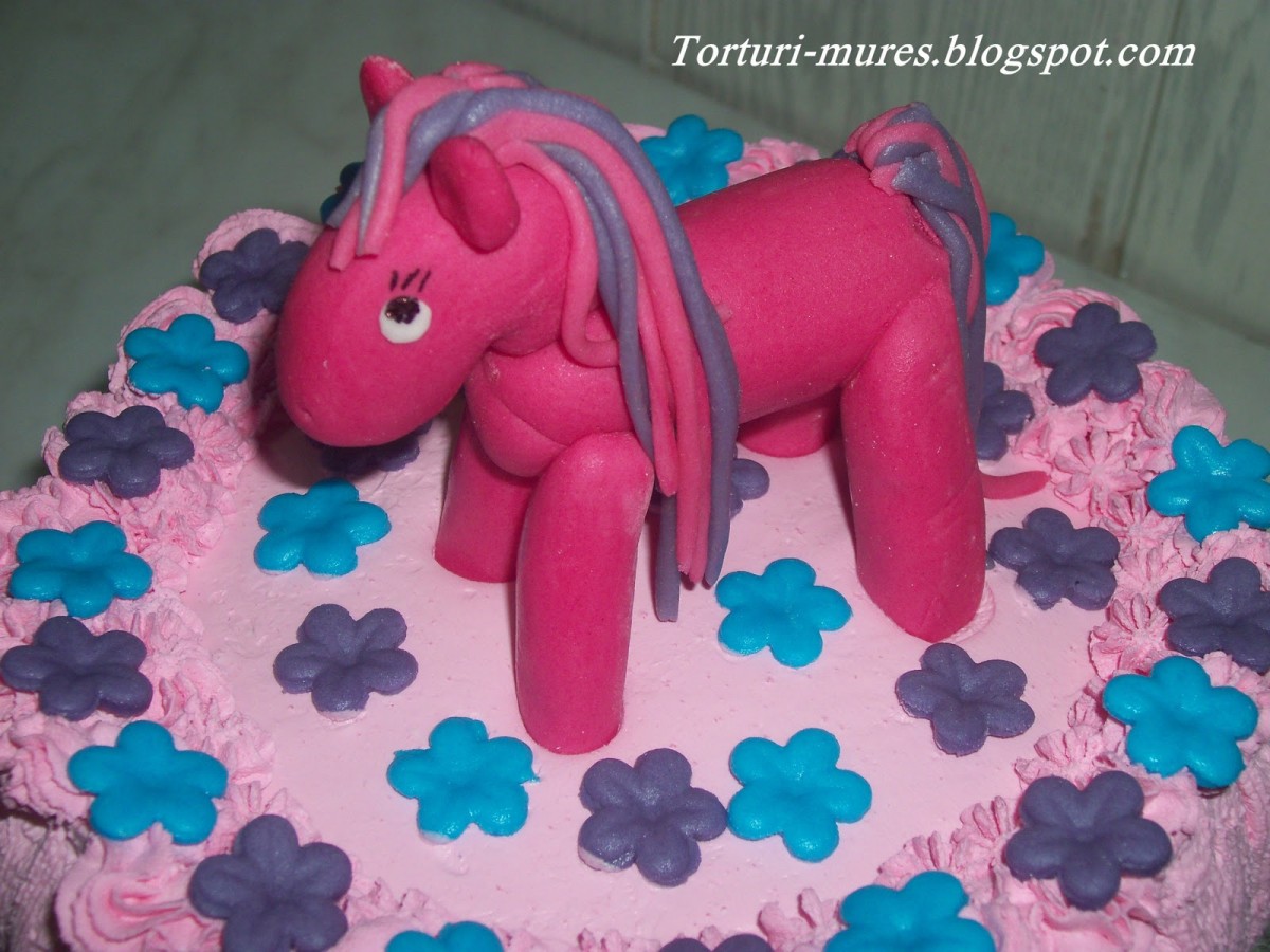 Tort cu floricele si ponei