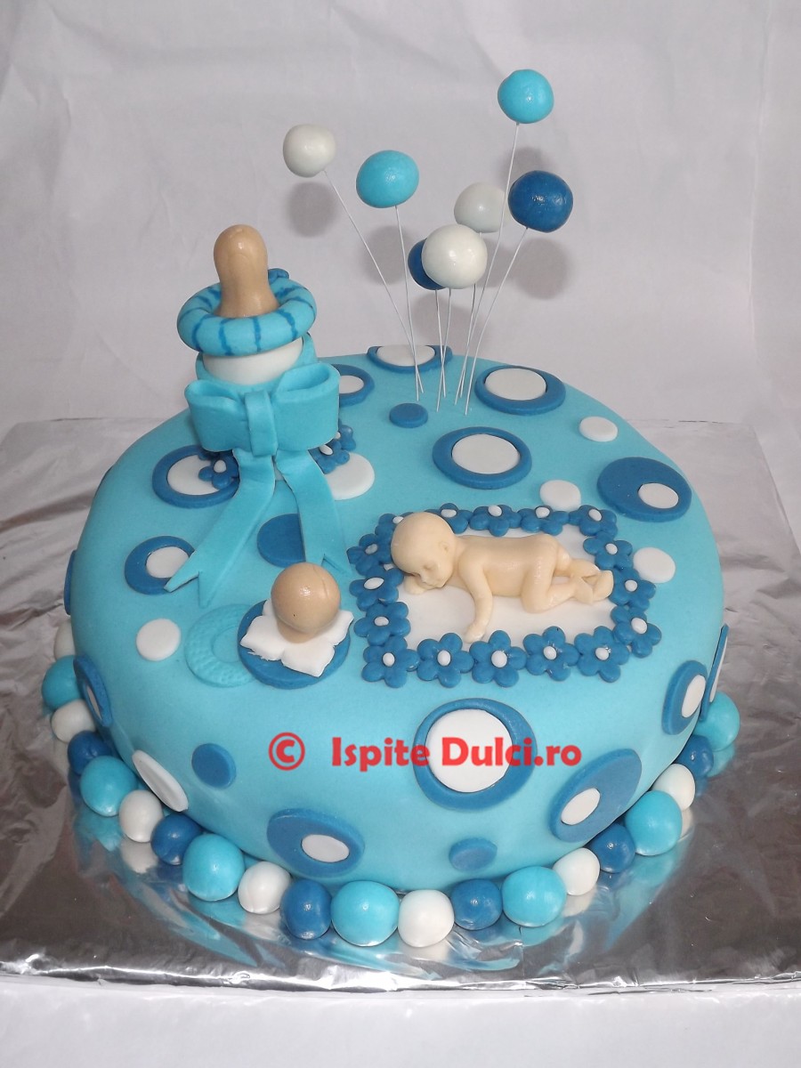 Tort de botez albastru