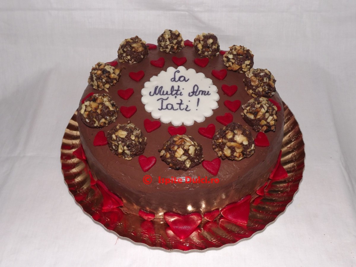 Tort cu ciocolata si bomboane Fererro Rocher