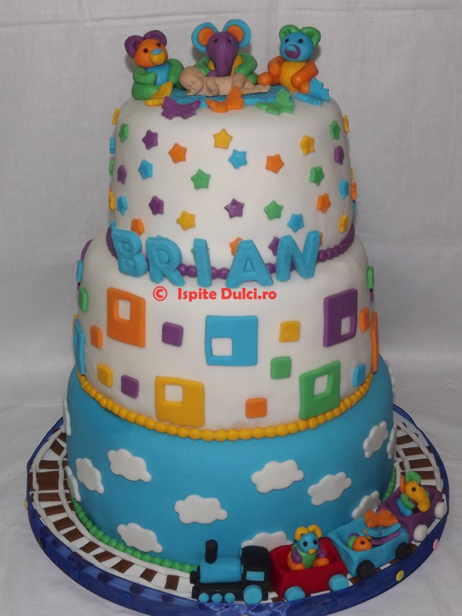 Tort de botez cu trenulet