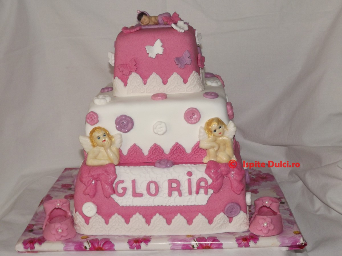 Tort de botez cu ingerasi