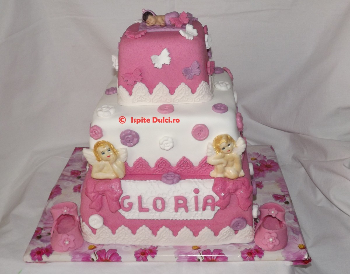 Tort de botez cu ingerasi