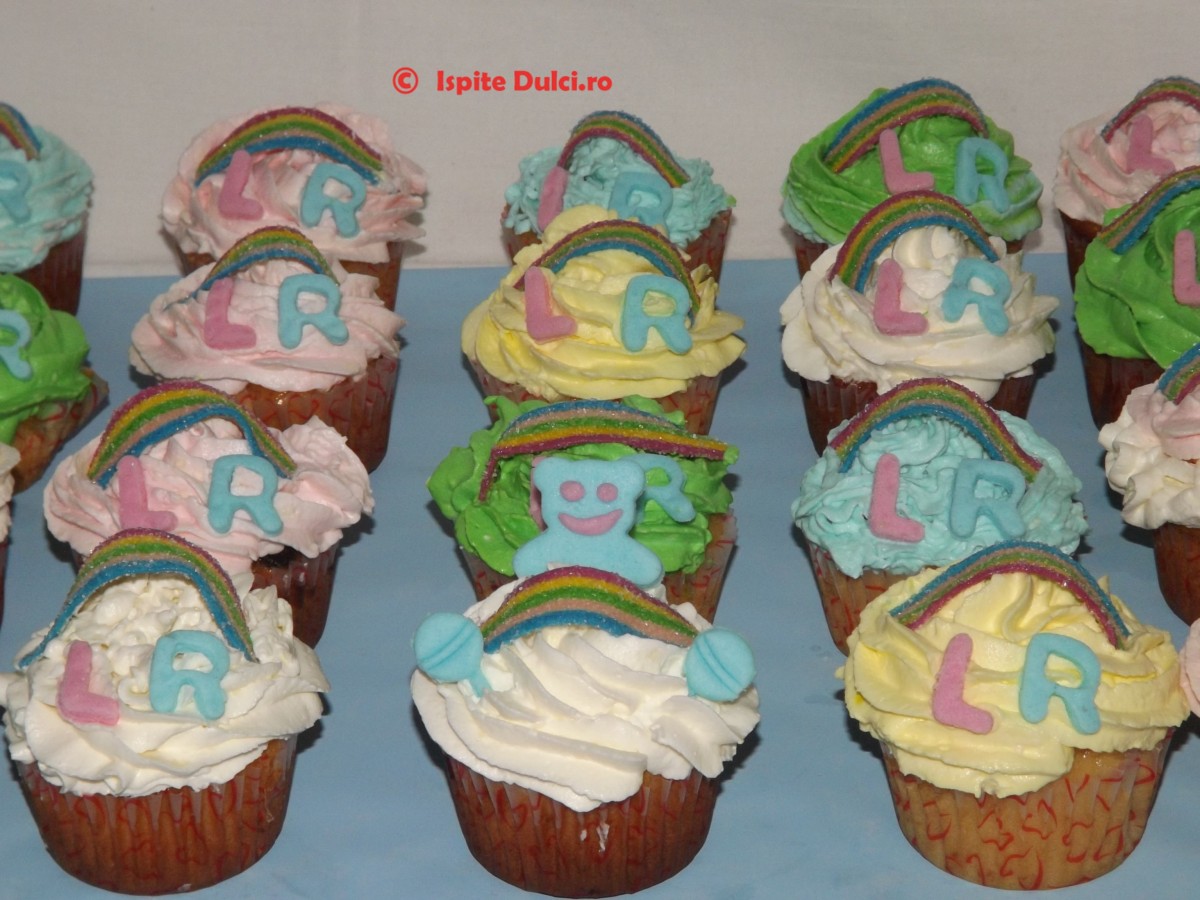 Muffins (briose) curcubeu