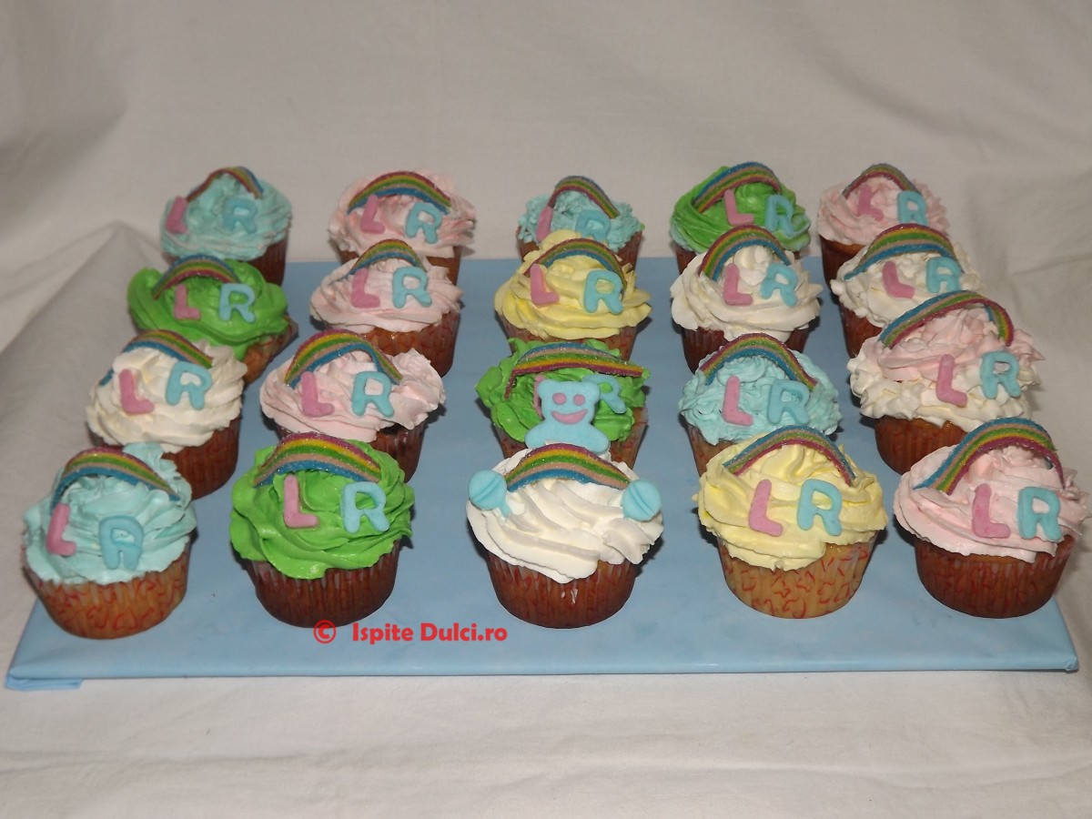 Muffins (briose) curcubeu