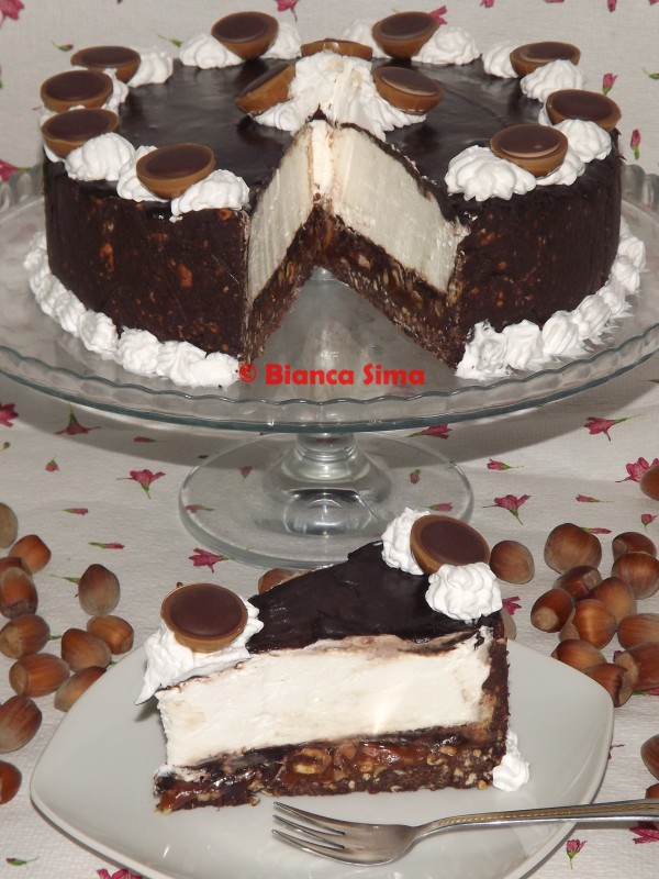 Cheesecake cu caramel si alune
