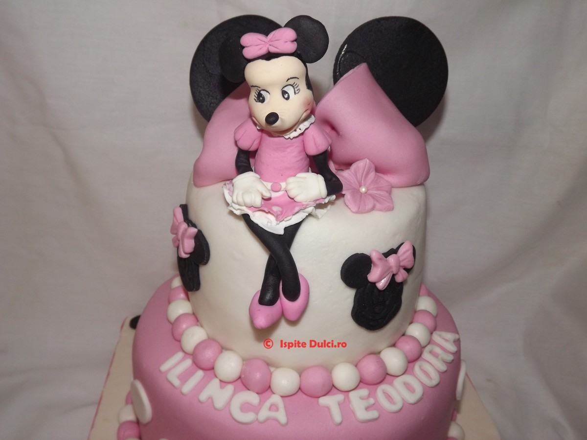 Tort de botez cu Minnie pentru Ilinca