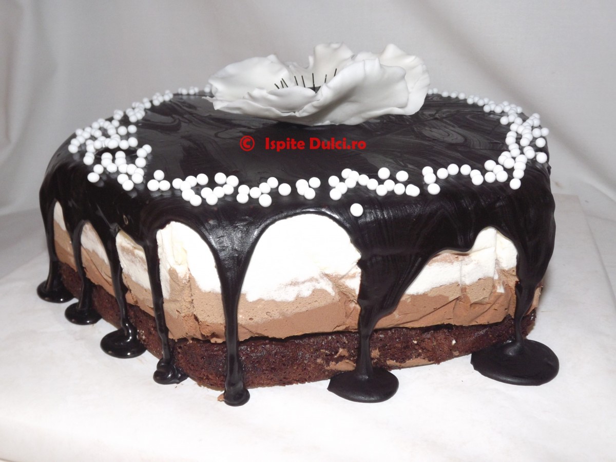 Tort cu 3 mousse-uri de ciocolata