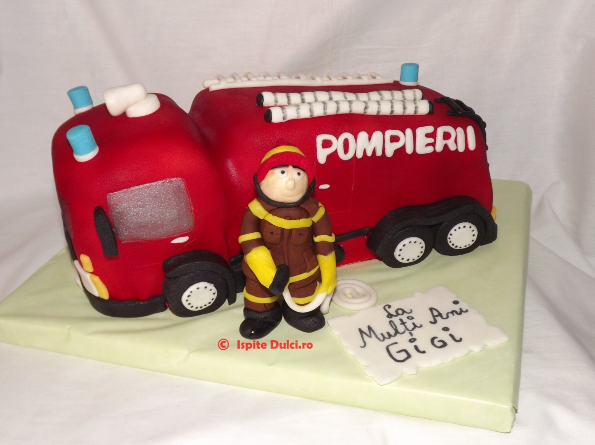 Tort masina de pompieri pentru Ghita