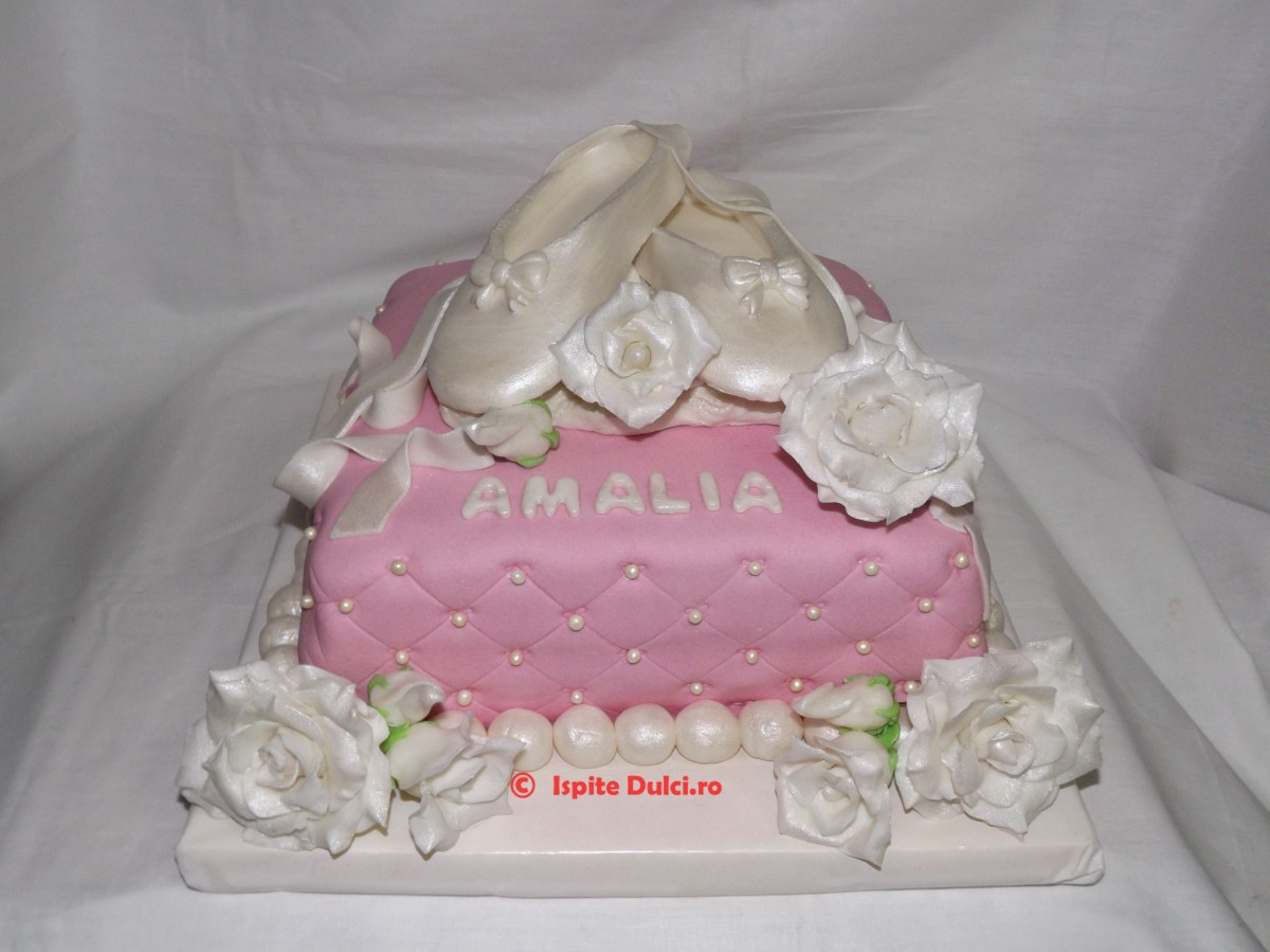 Tort cu pantofiori de balerina pentru Amalia