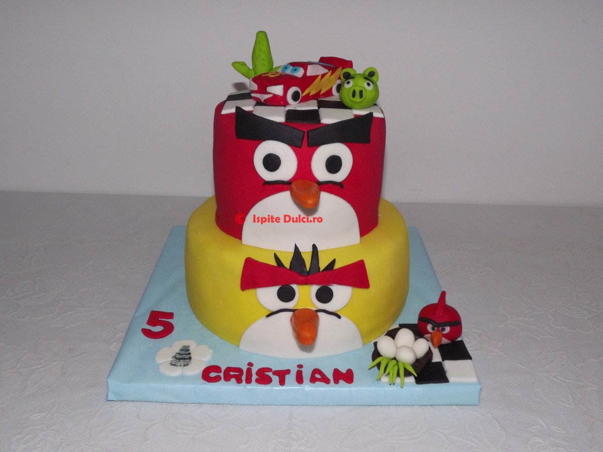 Tort cu Angry birds si Fulger Mc Queen