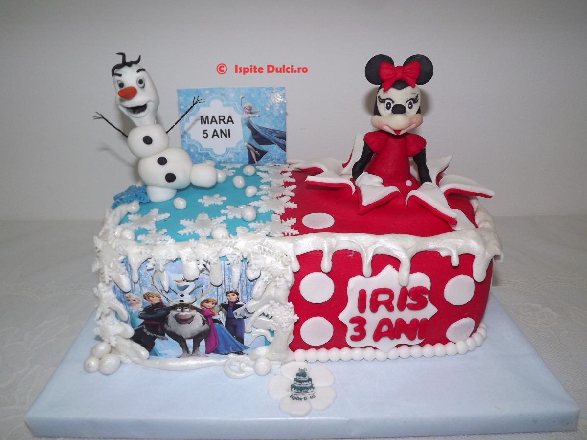 Tort Frozen si Minnie pentru Mara si Iris