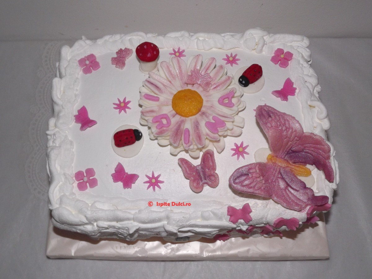 Tort de botez cu fluturasi pt Irina