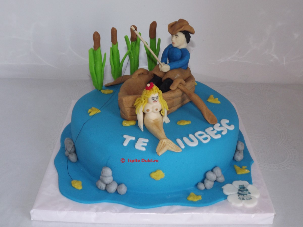 Tort pescar cu sirena blonda