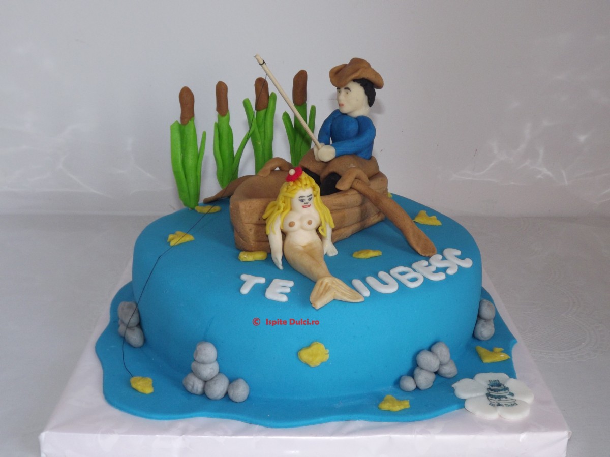 Tort pescar cu sirena blonda