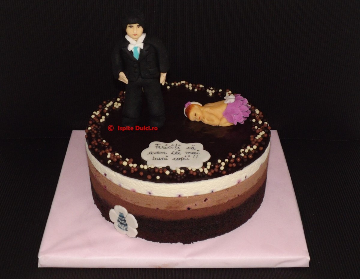 Tort de botez trei ciocolate