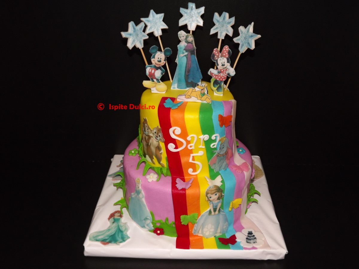 Tort cu personaje Disney pentru Sara