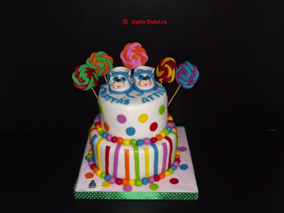 Tort de botez colorat pentru Matyas