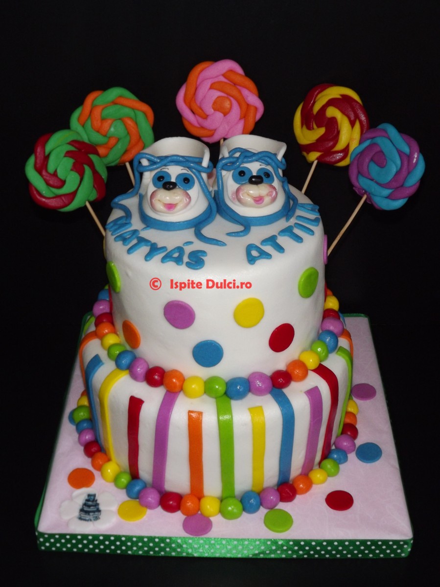 Tort de botez colorat pentru Matyas
