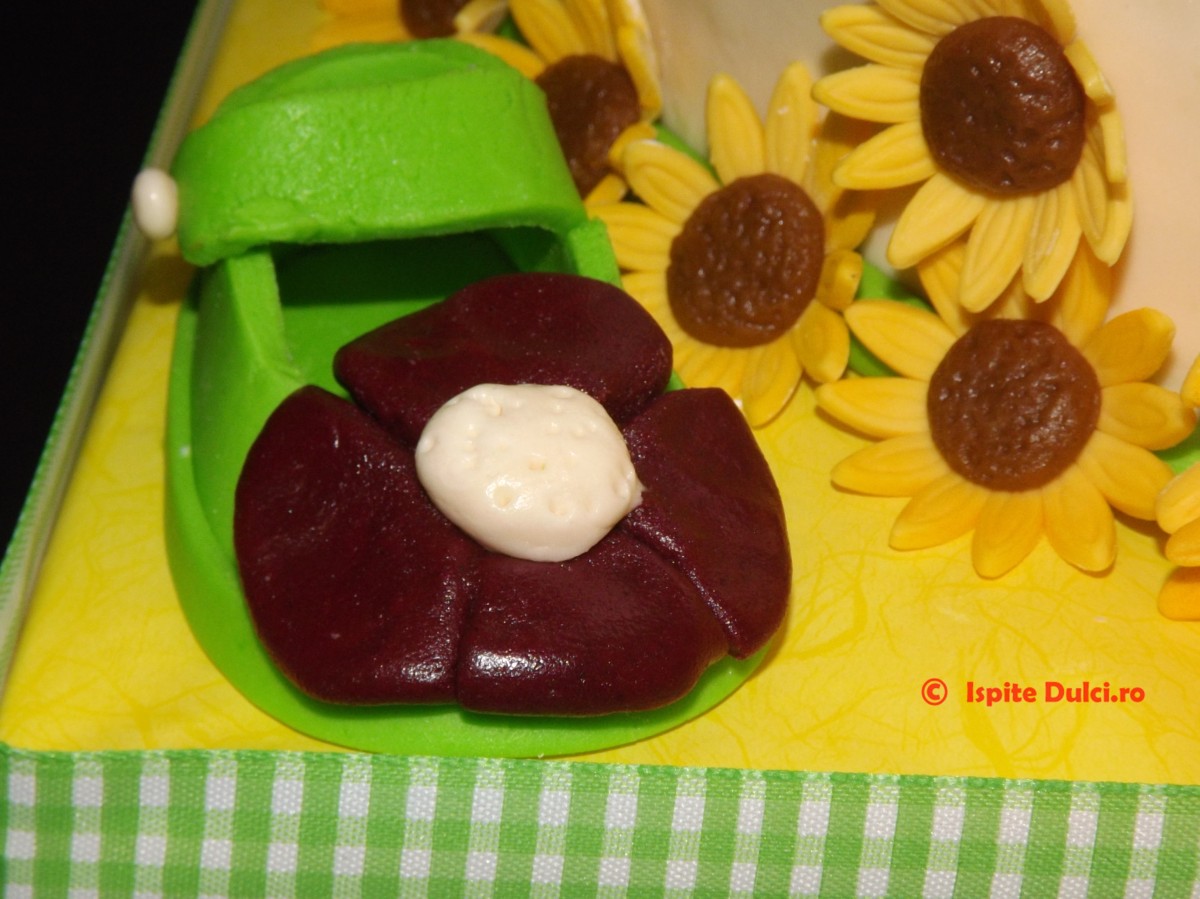Tort de botez cu floarea soarelui pentru Maia