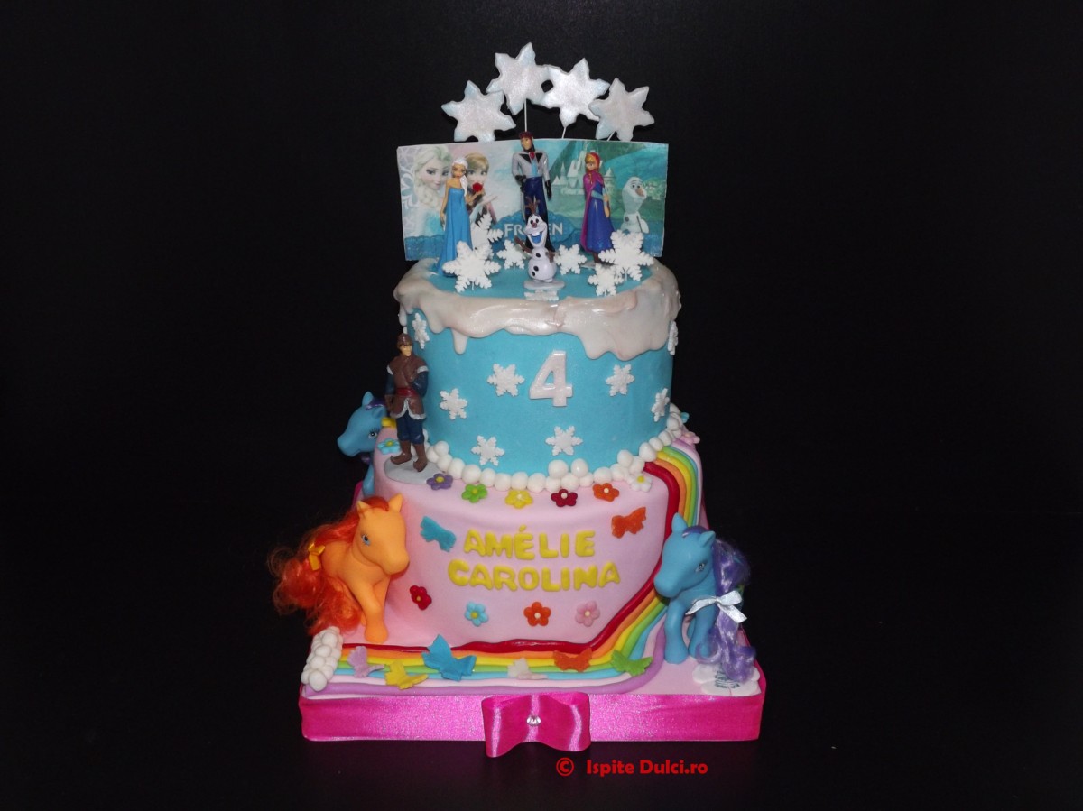 Tort cu Frozen si ponei pentru Amelie
