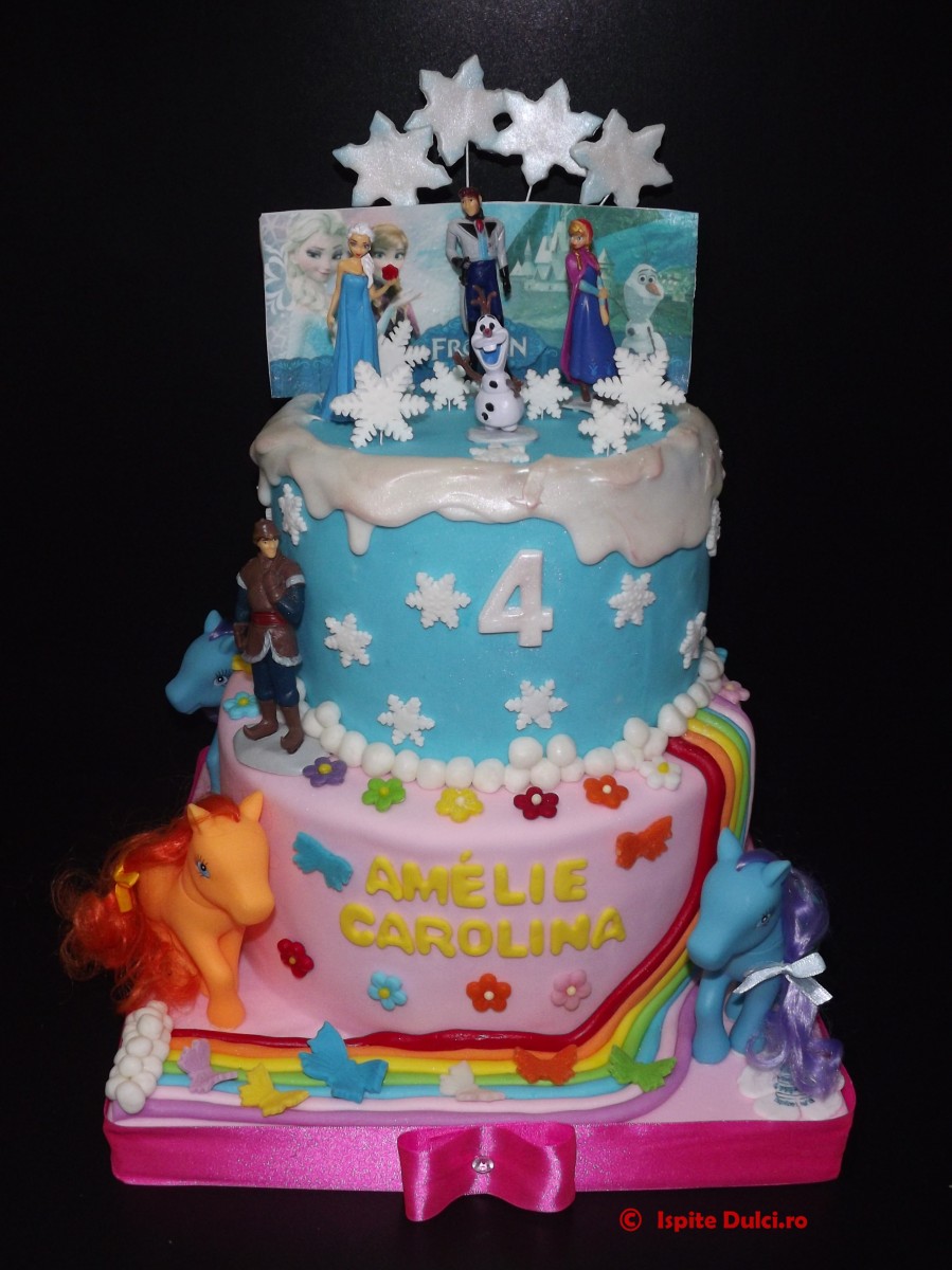 Tort cu Frozen si ponei pentru Amelie
