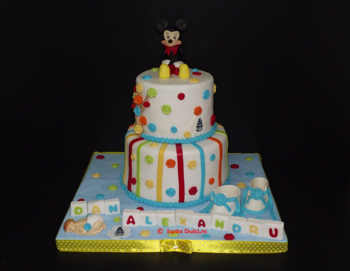 Tort de botez cu Mickey Mouse pentru Dan Alexandru