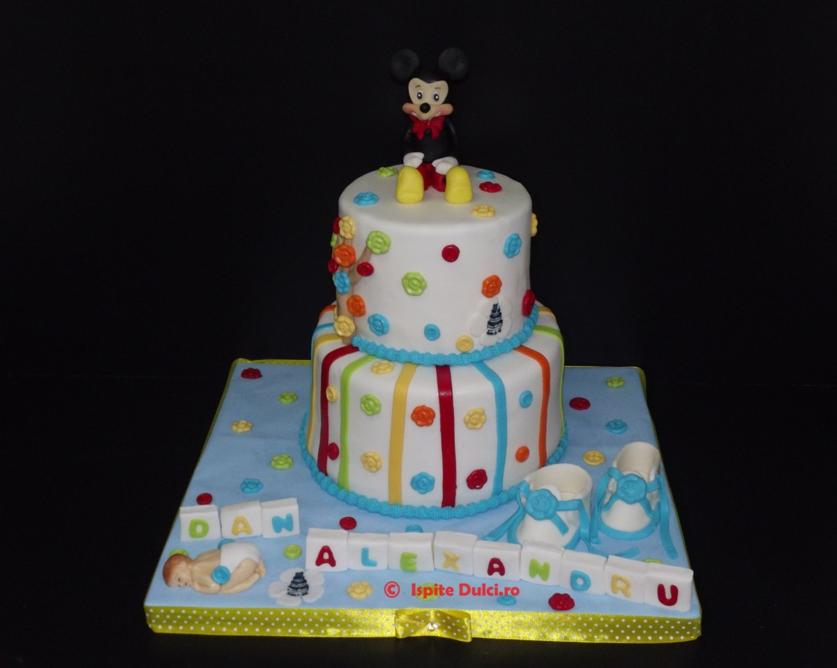 Tort de botez cu Mickey Mouse pentru Dan Alexandru