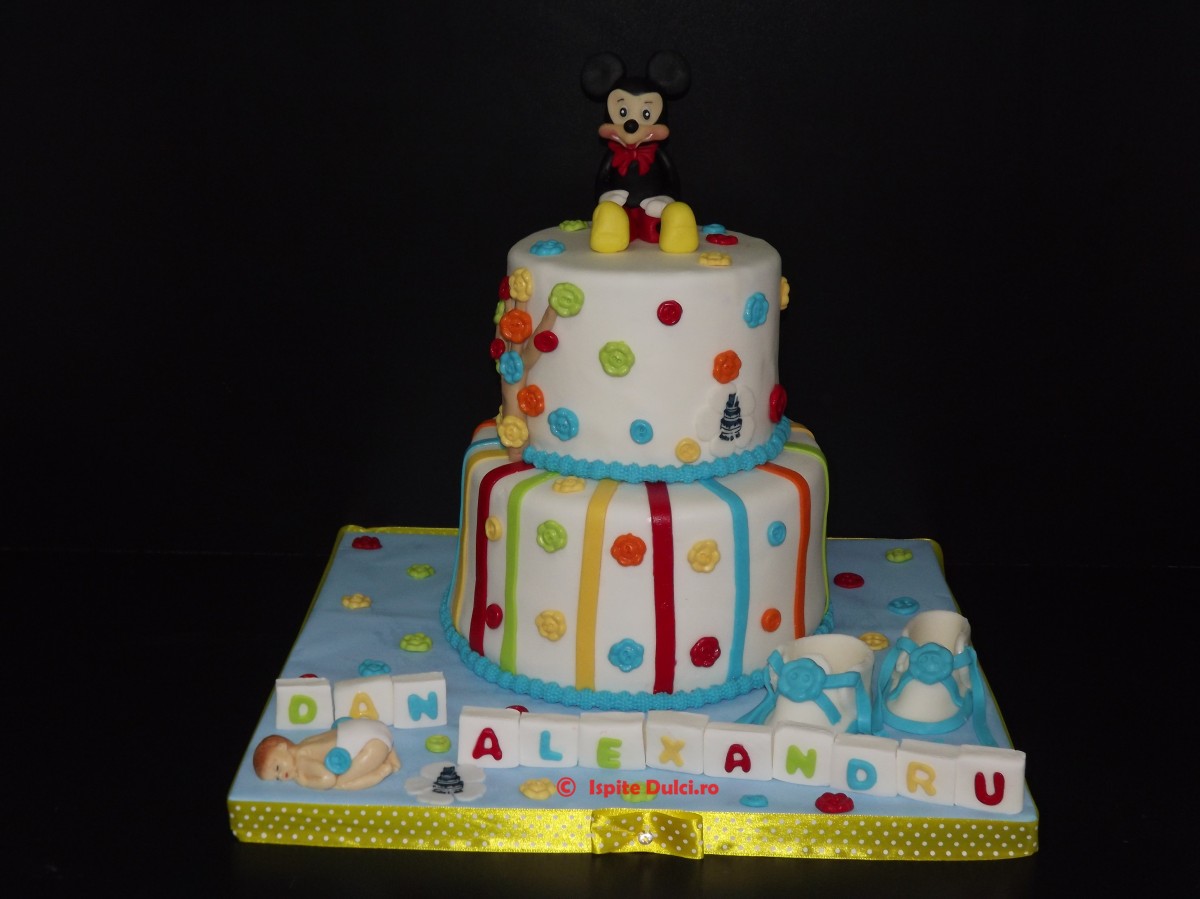 Tort de botez cu Mickey Mouse pentru Dan Alexandru