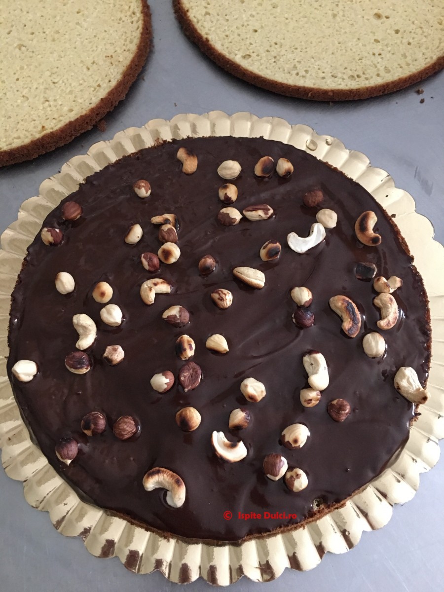 Tort cu ciocolata, alune si caju-dieta Keto